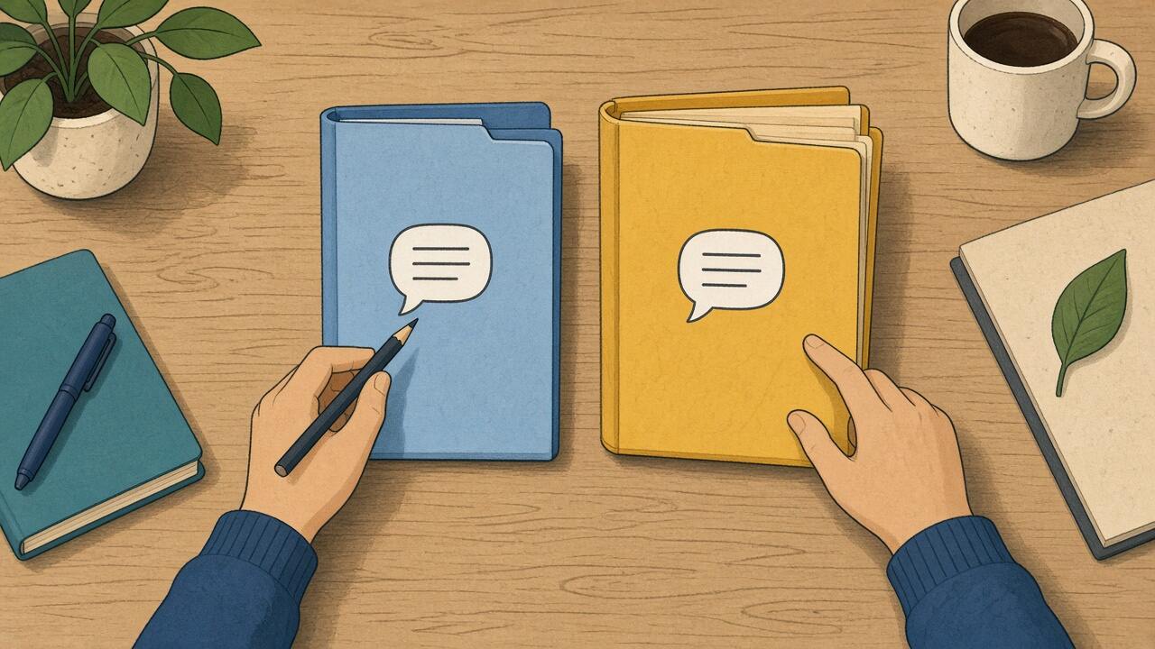 Two quote folders being compared on a desk